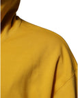 Dolce & Gabbana Yellow Logo Plaque Hooded Full Zip Sweater