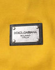 Dolce & Gabbana Yellow Logo Plaque Hooded Full Zip Sweater