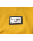 Dolce & Gabbana Yellow Logo Plaque Hooded Full Zip Sweater