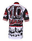 Dolce & Gabbana Multicolor King Panda Print Zipper Collar T-shirt