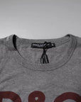Dolce & Gabbana Gray Logo Print Cotton Crew Neck Men T-shirt
