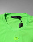 Dolce & Gabbana Green Logo Polyester Crew Neck T-shirt