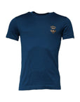 Dolce & Gabbana Blue Crown Bee Cotton Men Crew Neck T-shirt