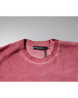 Dolce & Gabbana Pink Logo Print Cotton Crew Neck T-shirt