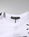 Dolce & Gabbana White Floral Print Cotton Crew Neck T-shirt
