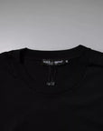 Dolce & Gabbana Black Logo Patch Cotton Crew Neck T-shirt