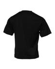 Dolce & Gabbana Black Logo Cotton Men Crew Neck T-shirt