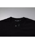 Dolce & Gabbana Black Logo Cotton Men Crew Neck T-shirt
