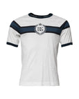 Dolce & Gabbana White Logo Print Cotton Men Crew Neck T-shirt
