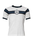 Dolce & Gabbana White Logo Print Cotton Men Crew Neck T-shirt