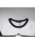 Dolce & Gabbana White Logo Print Cotton Men Crew Neck T-shirt