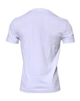 Dolce & Gabbana White Logo Plaque Cotton Crew Neck T-shirt