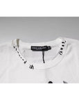 Dolce & Gabbana White Graphic Print Cotton Crew Neck T-shirt
