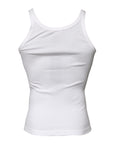 Dolce & Gabbana Ivory Cotton Sleeveless Round Neck Tank T-shirt