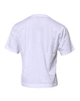 Dolce & Gabbana White Logo Patch Cotton Crew Neck T-shirt