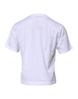 Dolce & Gabbana White Logo Patch Cotton Crew Neck T-shirt