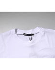Dolce & Gabbana White Logo Patch Cotton Crew Neck T-shirt