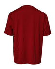 Dolce & Gabbana Red Logo Tape Cotton Crew Neck T-shirt