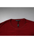 Dolce & Gabbana Red Logo Tape Cotton Crew Neck T-shirt