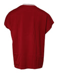 Dolce & Gabbana Red Logo Crown Cotton Crew Neck T-shirt
