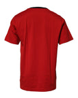 Dolce & Gabbana Red Logo Crown Cotton Crew Neck T-shirt
