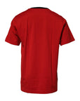 Dolce & Gabbana Red Logo Crown Cotton Crew Neck T-shirt