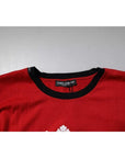 Dolce & Gabbana Red Logo Crown Cotton Crew Neck T-shirt