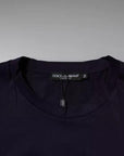 Dolce & Gabbana Navy Blue DG Logo Cotton Crew Neck T-shirt