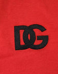 Dolce & Gabbana Red DG Logo Patch Cotton Crew Neck T-shirt
