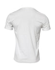 Dolce & Gabbana White Cotton Logo Floral Crew Neck T-shirt