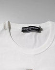 Dolce & Gabbana White Cotton Logo Floral Crew Neck T-shirt