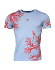 Dolce & Gabbana Light Blue Coral Cotton Men Crew Neck T-shirt