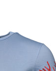 Dolce & Gabbana Light Blue Coral Cotton Men Crew Neck T-shirt