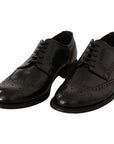 Dolce & Gabbana Black Leather Formal