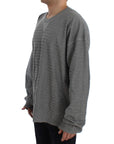 Dolce & Gabbana Elegant Gray Silk Crewneck Pullover Sweater