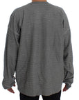 Dolce & Gabbana Elegant Gray Silk Crewneck Pullover Sweater