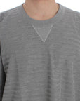 Dolce & Gabbana Elegant Gray Silk Crewneck Pullover Sweater