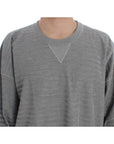 Dolce & Gabbana Elegant Gray Silk Crewneck Pullover Sweater