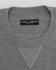 Dolce & Gabbana Elegant Gray Silk Crewneck Pullover Sweater