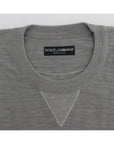Dolce & Gabbana Elegant Gray Silk Crewneck Pullover Sweater