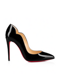 Christian Louboutin Black Patent Leather Hot Chick Pumps 100