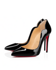 Christian Louboutin Black Patent Leather Hot Chick Pumps 100