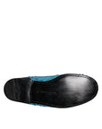 Dolce & Gabbana Blue Sequined Loafers Formal Dress Shoes