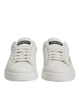 Dolce & Gabbana White Black Logo Portofino Men Sneaker Shoes
