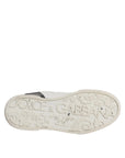 Dolce & Gabbana White Black Logo Portofino Men Sneaker Shoes