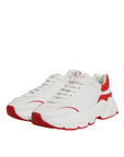 Dolce & Gabbana White Red Leather Daymaster Men Sneakers Shoes