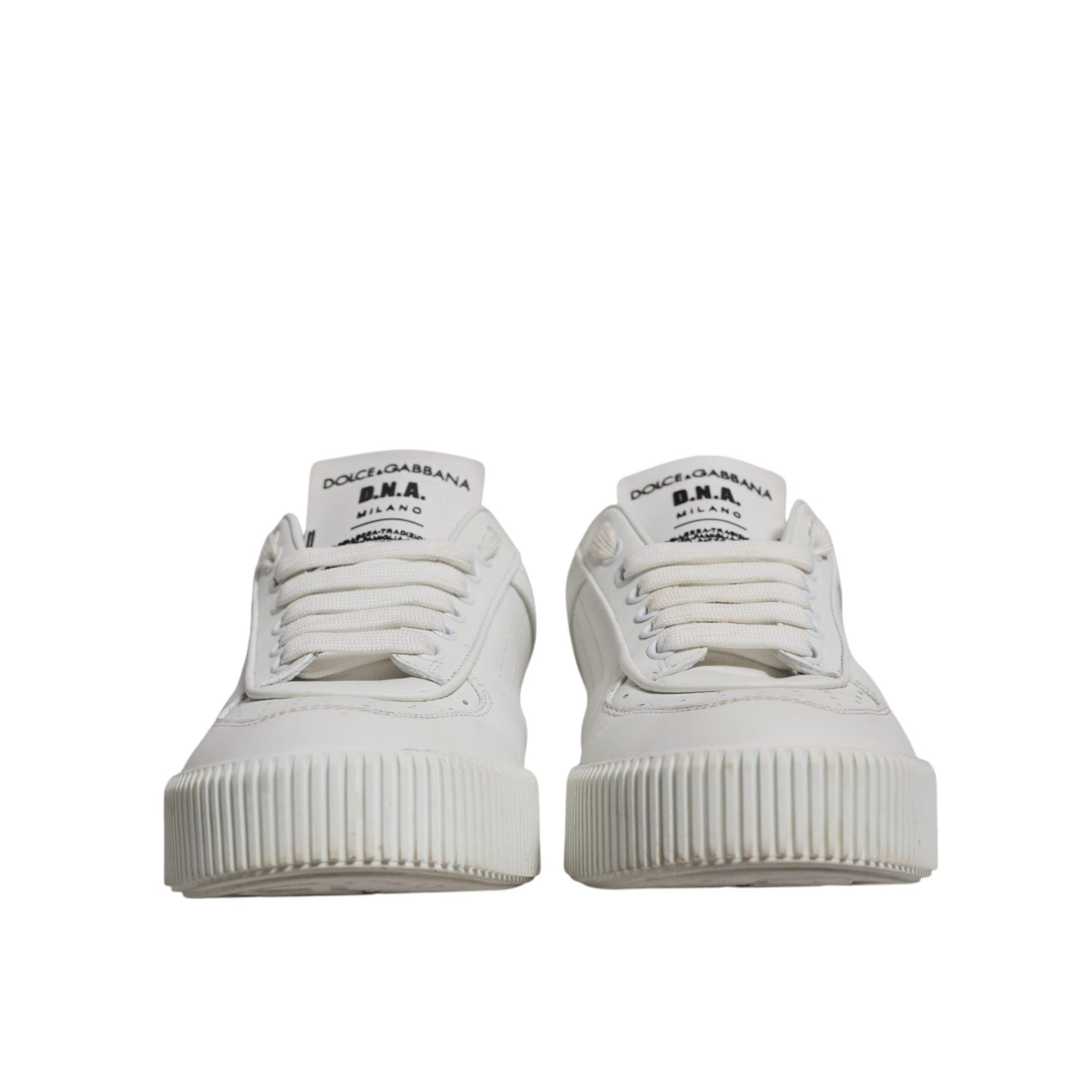 Dolce & Gabbana White Miami Leather Low Top Sneakers Shoes