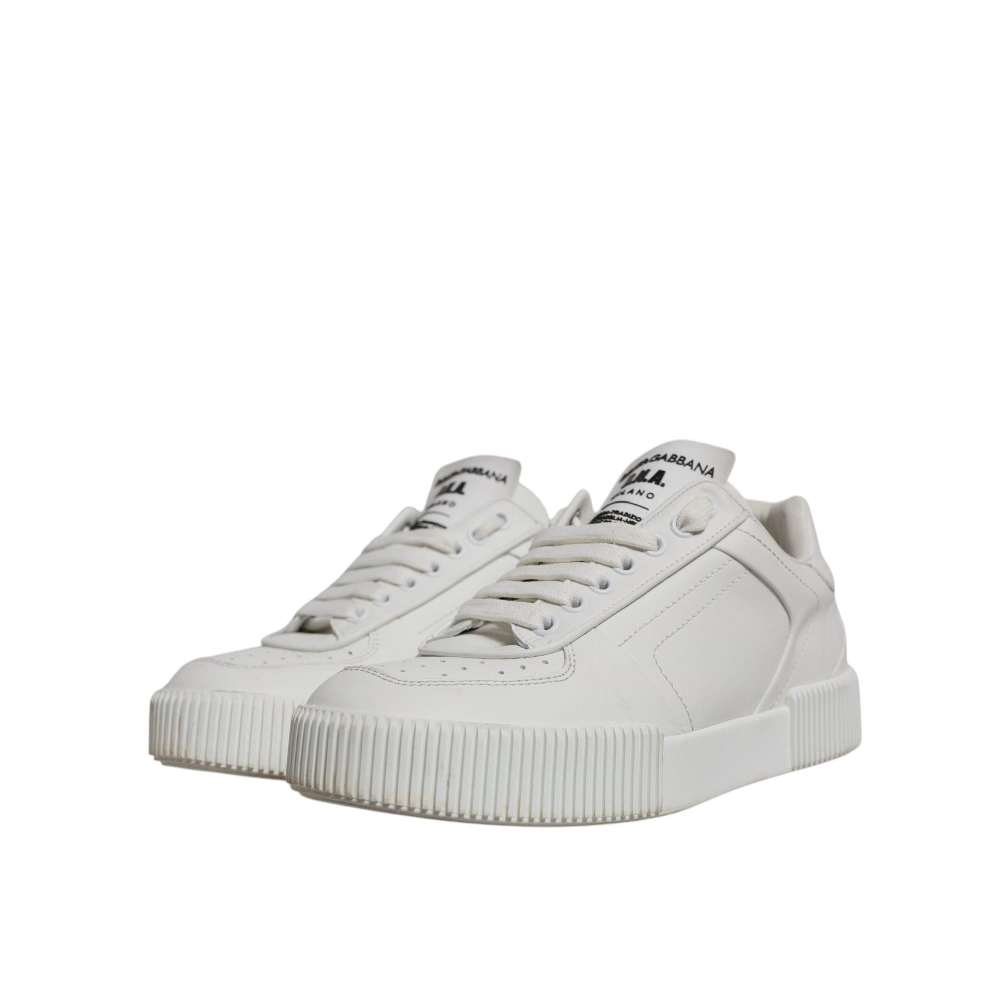 Dolce & Gabbana White Miami Leather Low Top Sneakers Shoes