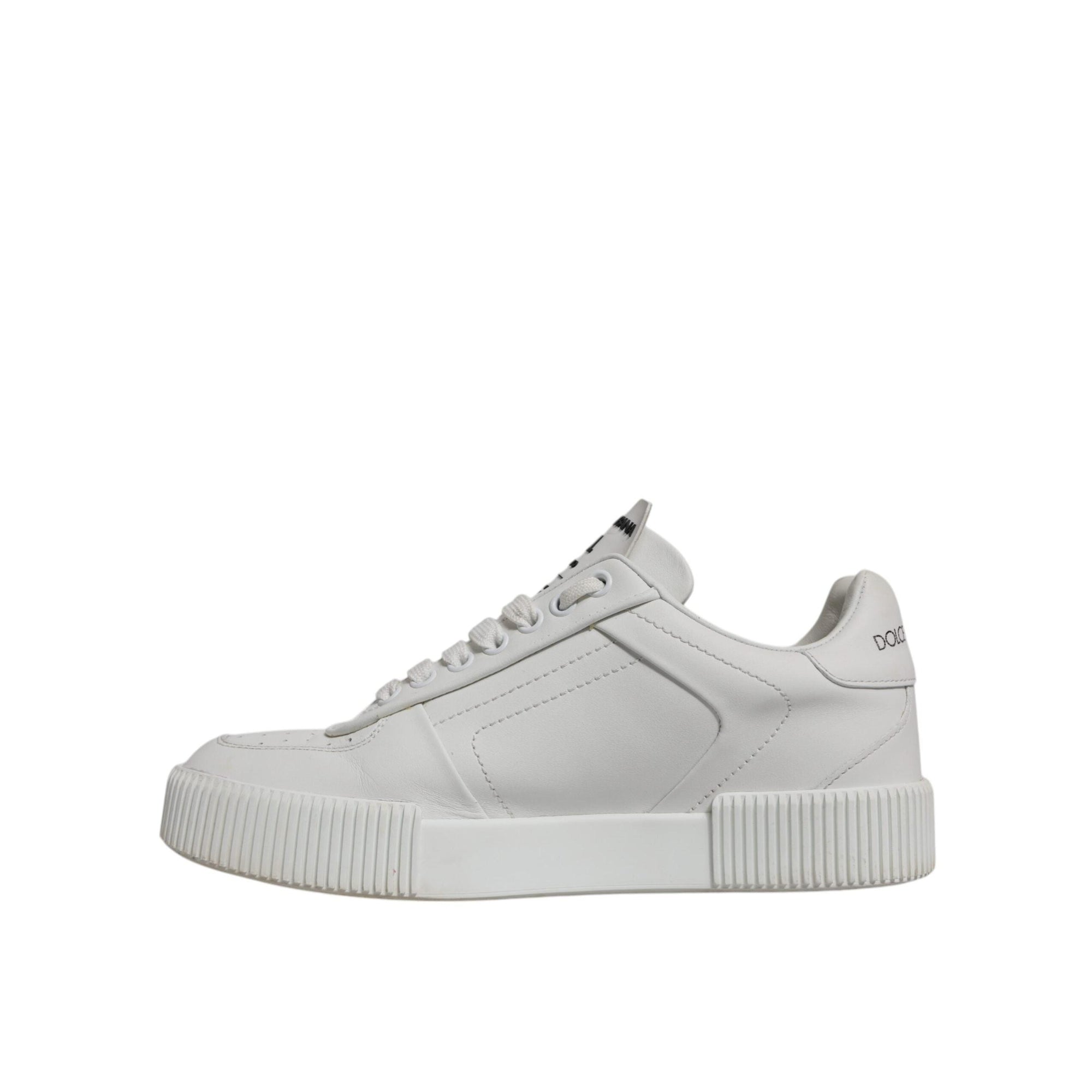 Dolce & Gabbana White Miami Leather Low Top Sneakers Shoes