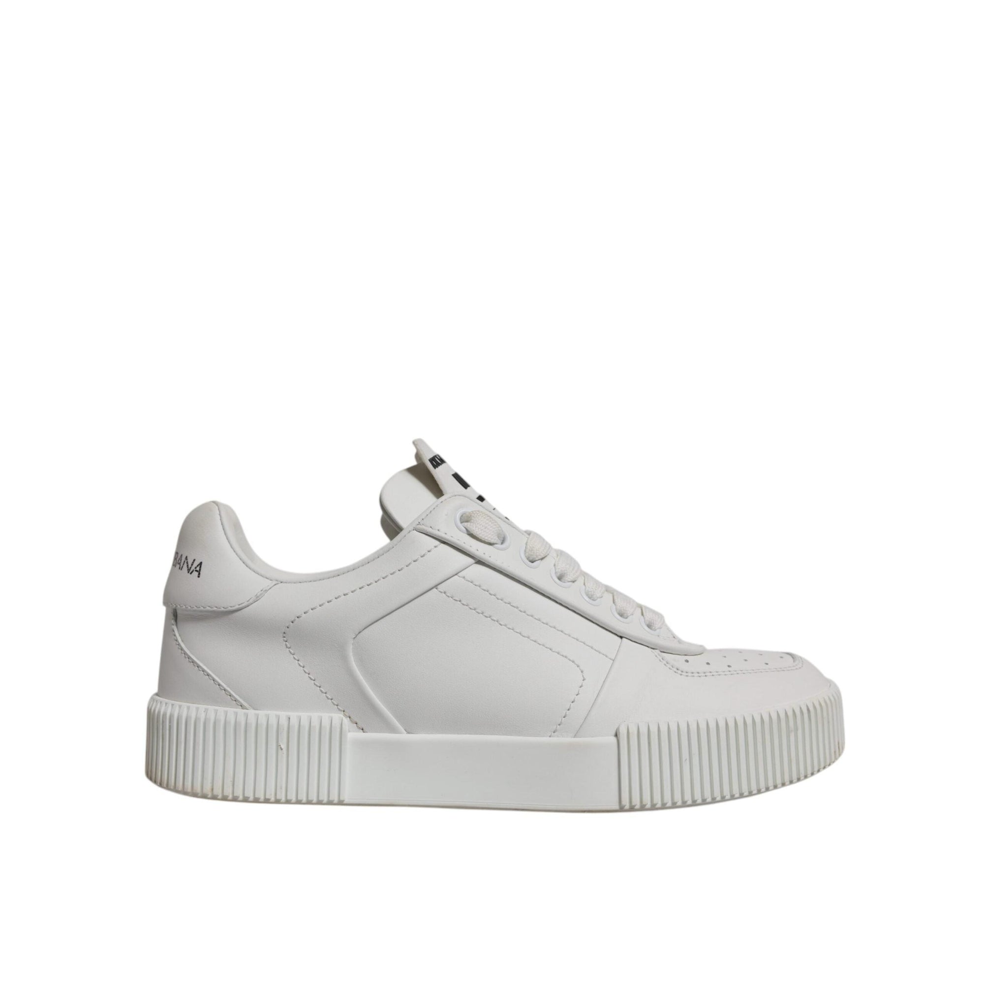 Dolce & Gabbana White Miami Leather Low Top Sneakers Shoes